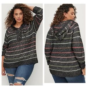 Multi Striped Hoodie Sweater